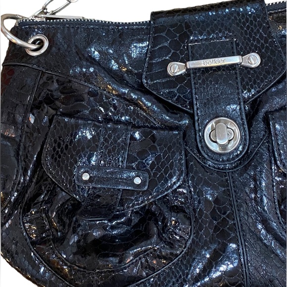 botkier NWOT black snake scales chain strap under the shoulder bag - Picture 7 of 11